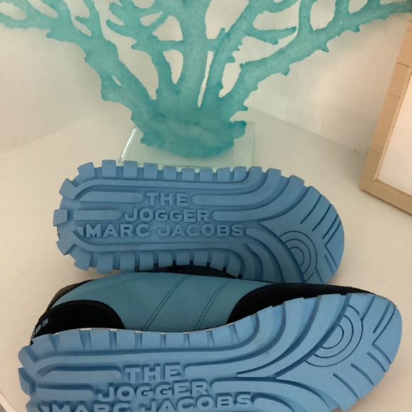 MARC JACOBS Leather Colorblock Pattern Blue Sneakers 37 US 7 - Picture 10 of 16